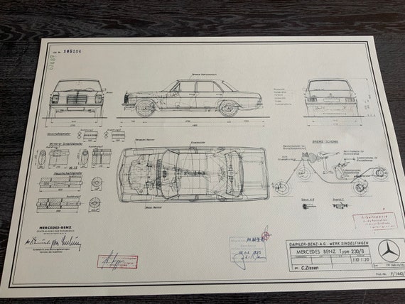 メルセデスベンツ W 114 230 /8 ストローク 8 1967 構造図 ART 作業