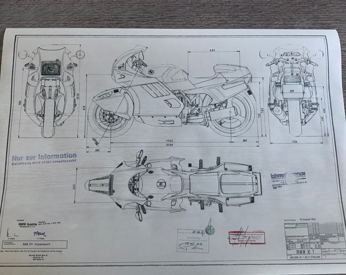 BMW K 1 1988 Supersport construction drawing ARTwork