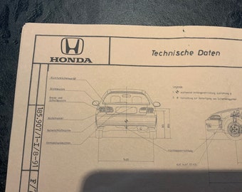 Honda Civic EG6 VTEC- E 1991 disegno costruttivo Progetto di lavoro ART