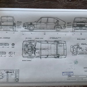 Alfa Romeo Alfasud L 901 D 1975 construction drawing ART work