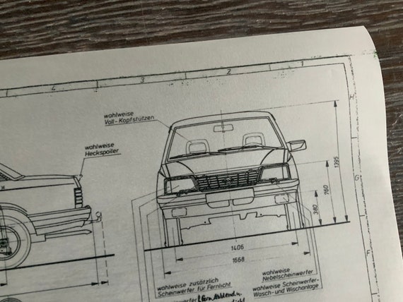 Ascona C 1.8 E 1982 Design Drawing ART Work Opel - Etsy