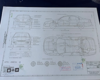Opel Omega B 1993 Limousine construction drawing ART work