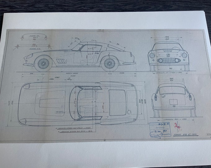Ferrari 250 GT Comp 1969 construction drawing ART work blueprint