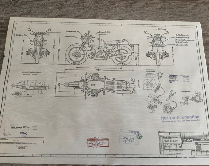 BMW R60/6 1974 design drawing ARTwork