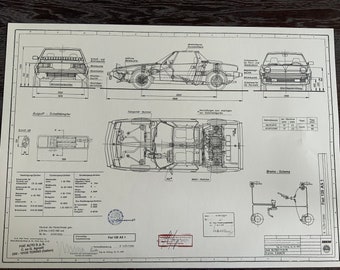 Fiat 128 AS1. X1/9 1500 from 1978. Design drawing ARTwork