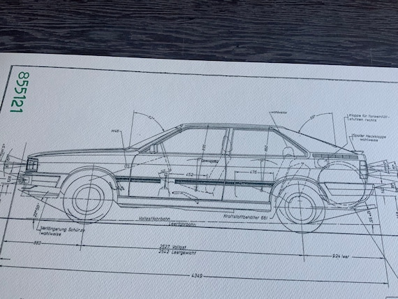 Audi Type 85 Coupe 1979 Construction Drawing ART Work Blueprint 