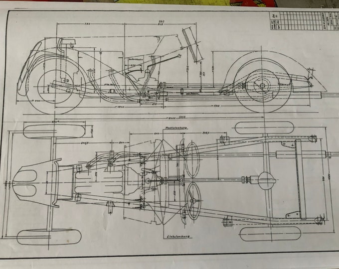 BMW 328 1937 construction drawing ART work blueprint