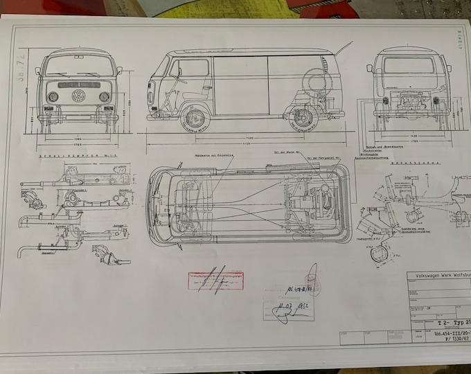 T2A Transporter Type 21 construction drawing ART work blueprint