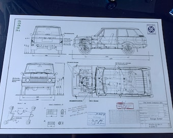 Range Rover 1971 ARTwork construction drawing blueprint