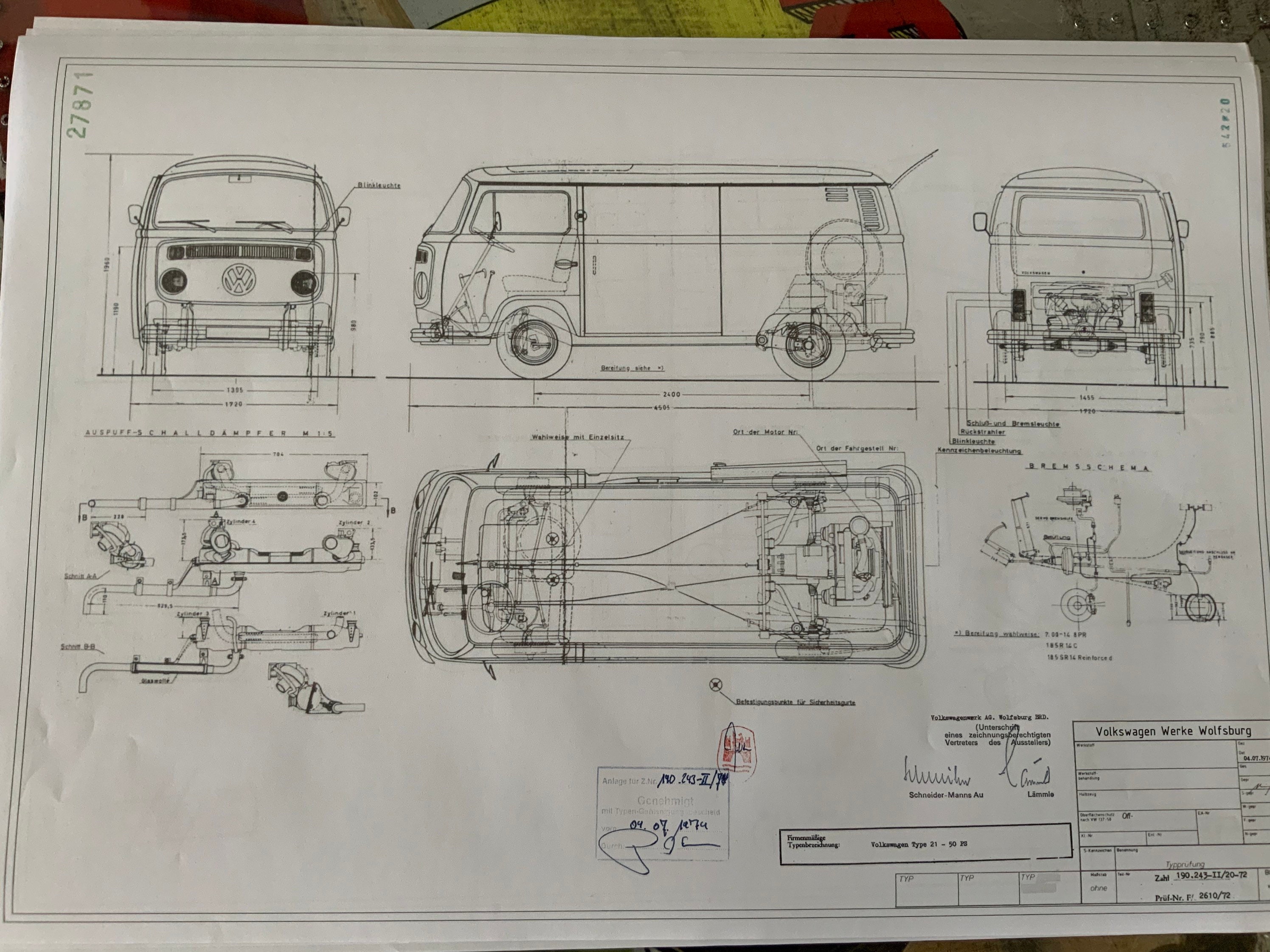 VW T2B Transporter Type 21 Design Drawing ART Work Blueprint - Etsy