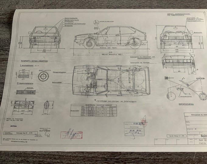 Scirocco Type 53 1974 construction drawing ARTwork