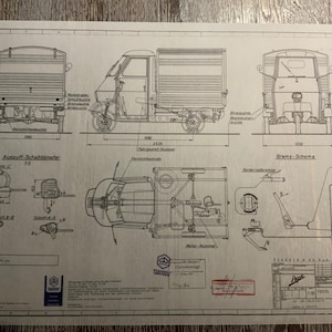 ベスパ エイプ 1970 建設図面 ART 作品