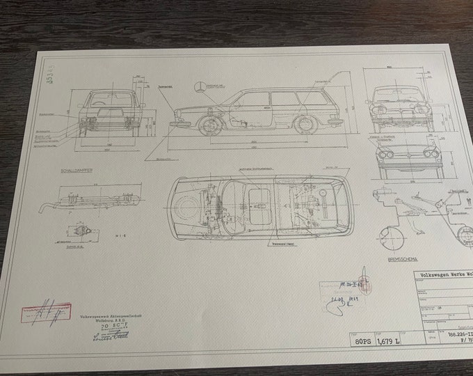 Type 46 1969 construction drawing ART work blueprint