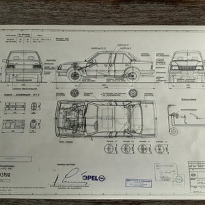Ascona C 16 D 1982 bouwtekening KUNSTwerk Opel