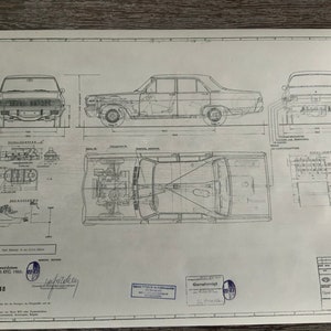 Admiral A 2.5 L 1964 design drawing ART work Opel