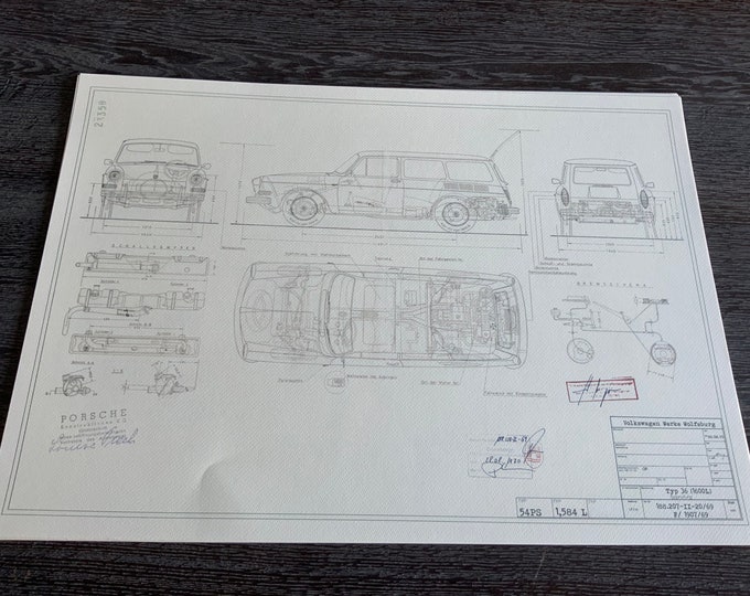 Type 36 1600 L Combi construction drawing ART work blueprint