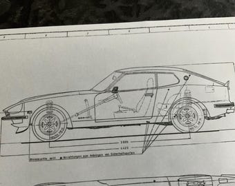 Datsun 260 Z (GRLS 30) 1974 Construction Drawing ART Work