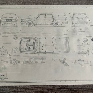 Volvo 245 B230F 1985 construction drawing ART work blueprint