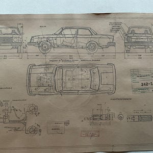 ボルボ 242 1974 設計図 アート作品
