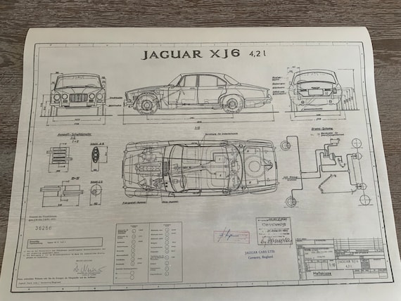 ジャガーパーツカタログ XJ6 シリーズ2 JAGUAR Jaguar XJ6 1969 Design Drawing ART Work - Etsy