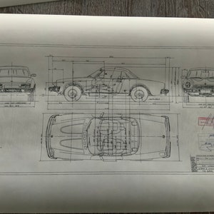 Fiat 124 Cabrio Spider Tipo 146 Europa 1991 construction drawing ARTwork