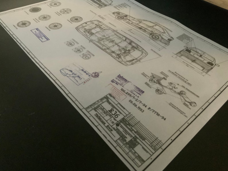 BMW E36 Compact Design Drawing ART Work Blueprint - Etsy Ireland