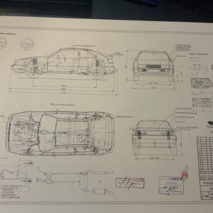 Corrado Type 53J G60 TypePG 1988 construction drawing ART work blueprint