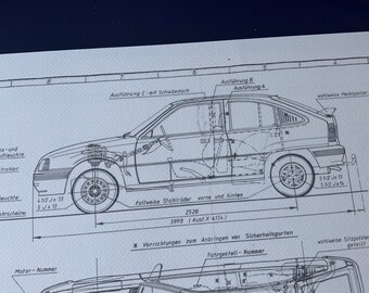 Opel Kadett E CC C16LZ 1986 Design Drawing ART Work - Etsy