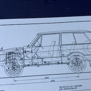 Range Rover 1971 Artwork Construction Drawing Blueprint - Etsy
