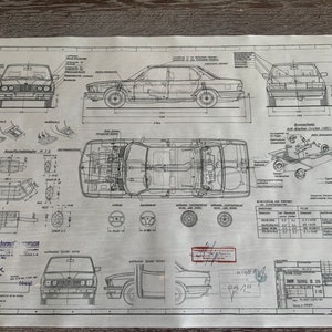 BMW E28 528i 1981 design drawing ARTwork