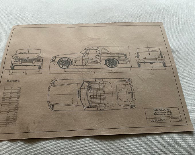 Construction drawing ART work MG B 1960