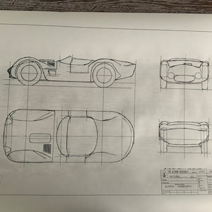 Maserati Birdcage Tipo 60 1962 construction drawing ART work