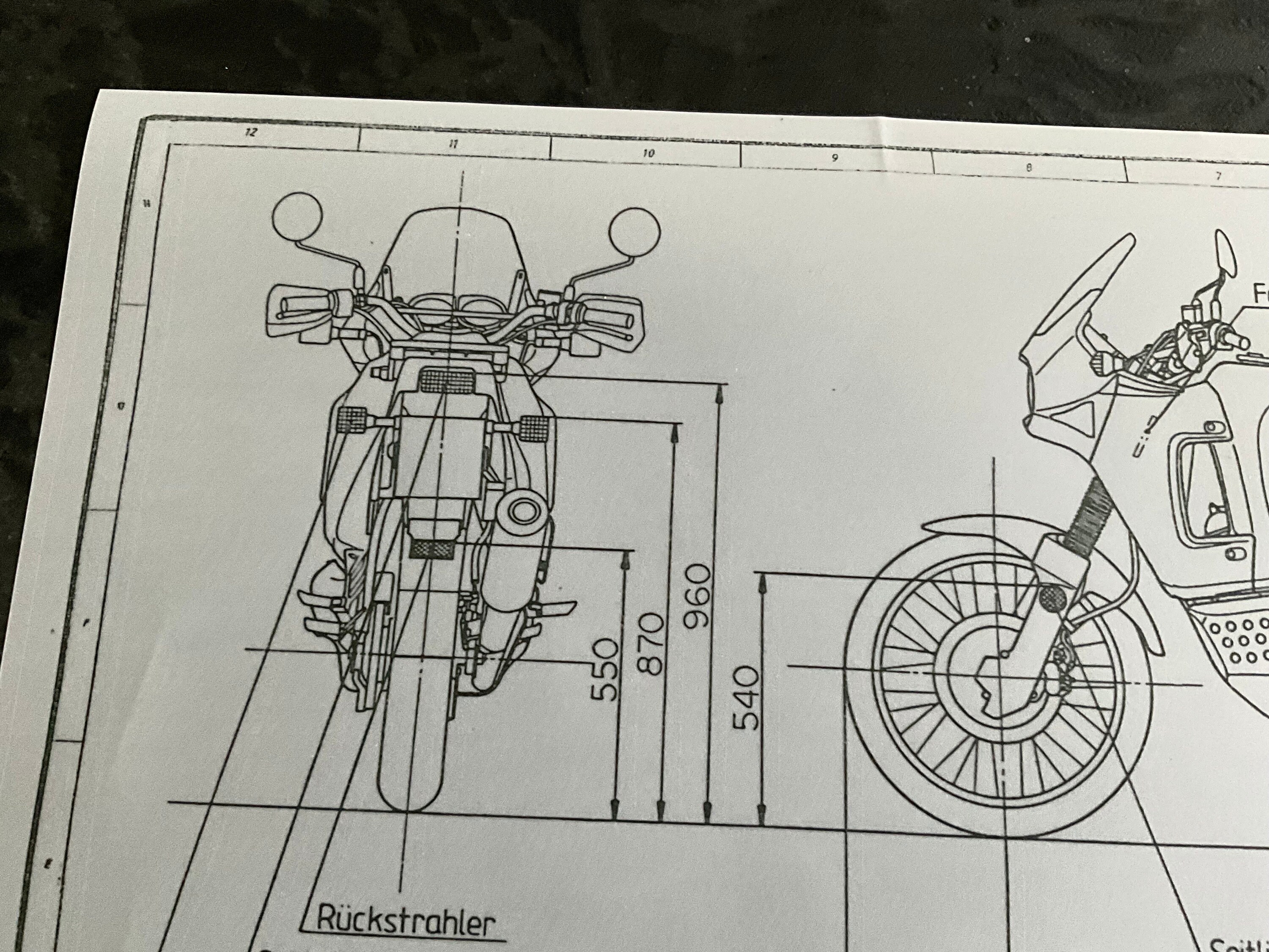 Honda Africa Twin From 1989 Construction Drawing ART Work