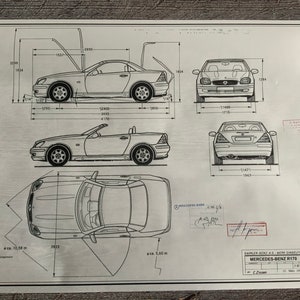 Mercedes SLK R170 SLK200 / SLK230 compressor design drawing ART work