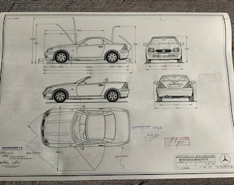 Mercedes SLK R170 SLK200 / SLK230 Kompressor design drawing ART work