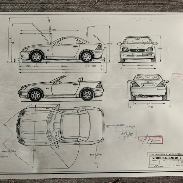 Dessin de conception de compresseur Mercedes SLK R170 SLK200 / SLK230, travail d'art