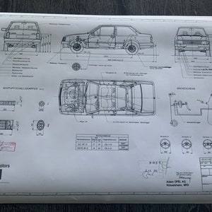Corsa A Notchback 1.3 SB 1982 Construction drawing ART work blueprint