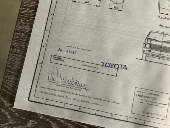 Toyota Corolla KE 35 Coupe 1974- 1978 Construction Drawing Toyota Corolla KE 35 Coupe 1974- 1978 Construction Drawing