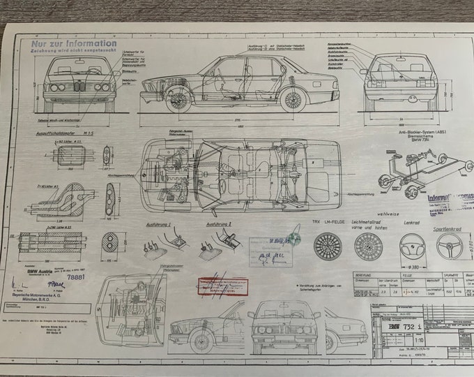 BMW E23 732i NFL 1982 design drawing ARTwork