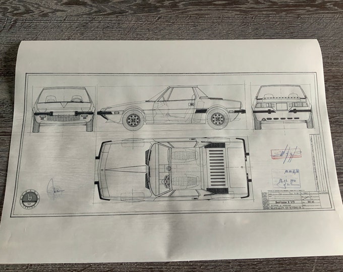 Fiat X1/9 128 AS 1 1972. Design drawing ARTwork