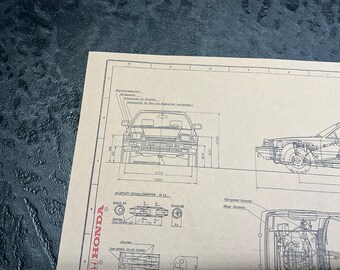Honda Prelude AB 1.8l 1982 Design Drawing ART Work - Etsy