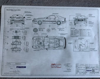 Mazda RX 7 Turbo 1987 Design Drawing ART Work - Etsy Israel