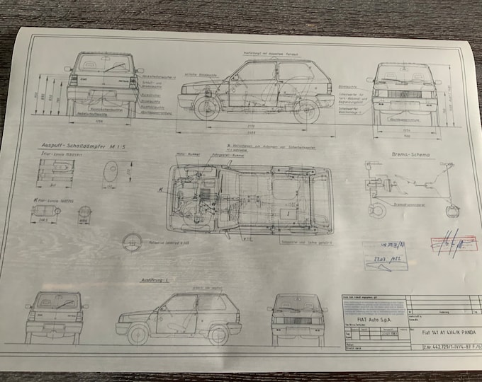 Fiat Panda 4x4 1987 design drawing ARTwork