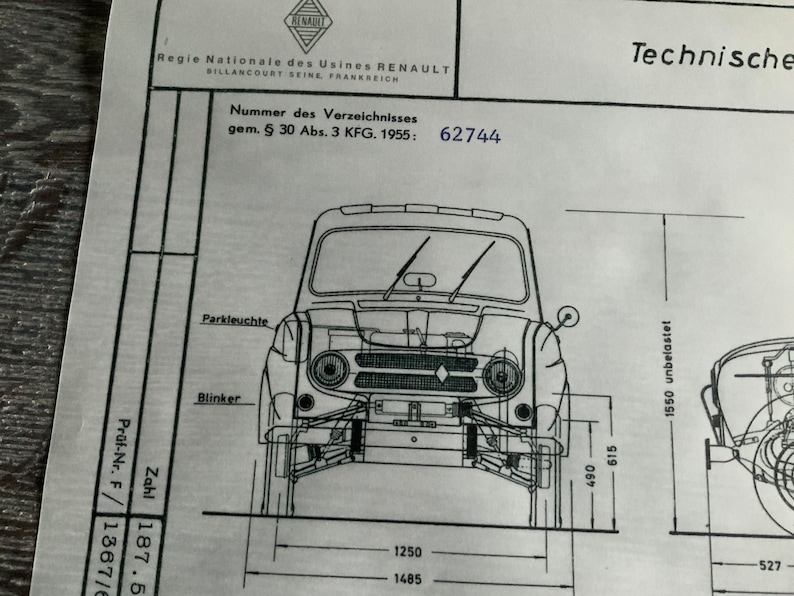 Renault R4 Export 1967 Construction Drawing ART Work Blueprint - Etsy