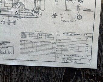 Nissan Terrano II R20 1993 Long Construction Drawing ART Work - Etsy