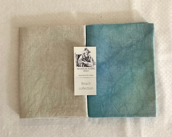 2 pcs. Hand dyed 36 ct Zweigart Edinburgh linen "Beach collection"