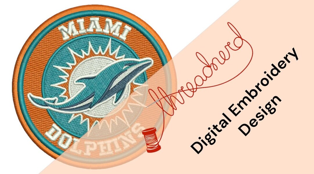 Miami Dolphins Embroidery Design Etsy