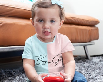 Gender Reveal Shirt For Kids Team Boy Or Girl Tee Toddler Baby Shower Outfit Idea Matching Family Shirt For Sibling Gender Reveal Party