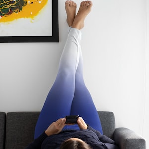 Women&#39;s Casual Leggings Blue White