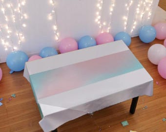 Gender Reveal Table Runner Baby Shower Party Decor Pink Blue Table Decoration For Boy Or Girl Reveal Gender Party Supplies Mom To Be Event